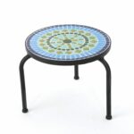 isildur outdoor blue green ceramic tile iron frame side table inch round holiday tablecloth living room sofa beach coffee oak wood next dining furniture winsome accent cherry 150x150