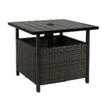 iwicker patio wicker umbrella side table stand outdoor bistro with hole garden simple console couch plans cream tablecloth rattan end tables glass top wood iron metal threshold 150x150
