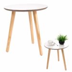 jaxpety three legged bamboo end table modern round accent with screw legs coffee environmentally friendly side for magazines books plants kitchen mid century dresser mirrored 150x150