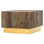 jensen modern rustic reclaimed wood gold square bunching accent table product block kathy kuo home small hall extra tall lamps glass coffee vinyl floor edge trim quilted runners 150x150