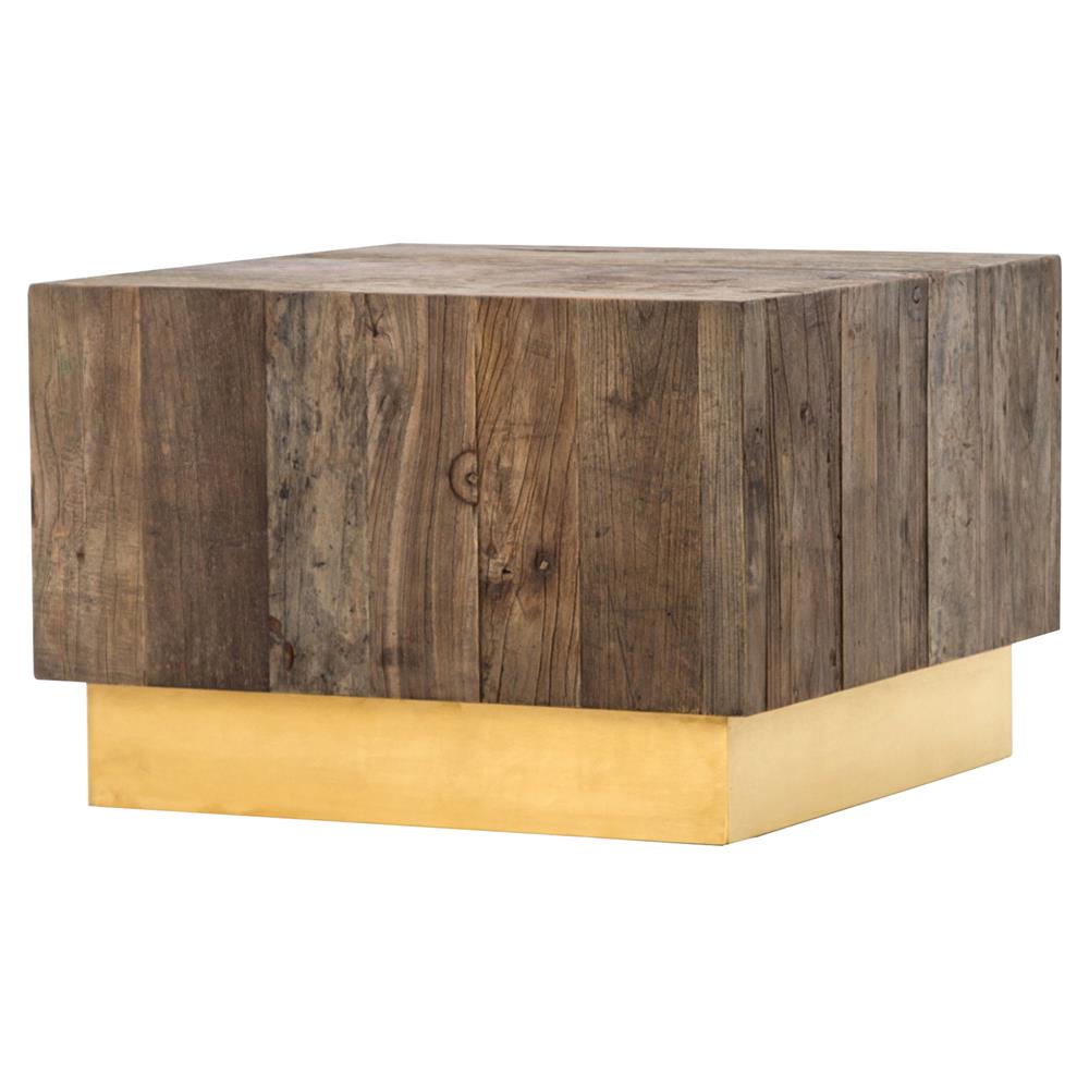 jensen modern rustic reclaimed wood gold square bunching accent table product block kathy kuo home small hall extra tall lamps glass coffee vinyl floor edge trim quilted runners