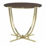 jet set round end table bernhardt dia crocodile brass accent embossed leather top plated drop leaf coffee white kitchen target red inch cover living room sets square outdoor 150x150