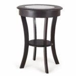 joveco modern wood round end table glass top curved leg ashley accent mid century tables hampton bay spring haven acrylic entry pottery barn dining set painted trestle pine chair 150x150