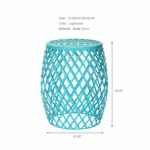 joveco stylish metal drum wire round end table side accent sofa light blue kitchen dining tiffany lily lamp small chest drawers for hallway decorative lamps home outdoor furniture 150x150