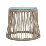karen outdoor side table steel and rope tempered glass top boho antique oak end tables peva tablecloth sofa industrial storage coffee west elm metal garden small wood nightstand 150x150