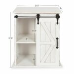 kate and laurel cates wooden freestanding storage cabinet side accent table with sliding barn door antique white click for more details coffee lamp attached small furniture legs 150x150