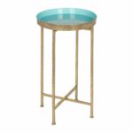 kate and laurel celia round metal foldable tray accent table black gold home kitchen outdoor dining with umbrella pier lamps dishes brass lamp door cabinet counter coupon code 150x150