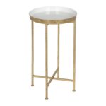kate and laurel celia round metal foldable tray accent table cardboard free shipping today pottery barn cocktail tables ashley furniture slim white side pier one bedroom sets 150x150