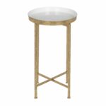 kate and laurel celia round metal foldable tray accent table cardboard free shipping today stone top coffee sets high bar usb port side cover ethan allen fabrics all weather patio 150x150