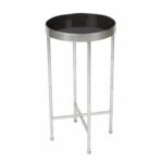 kate and laurel deliah two tone metal inch round foldable tray accent table free shipping today short floor lamps outdoor shelf pier coupon code end with lamp attached marble 150x150