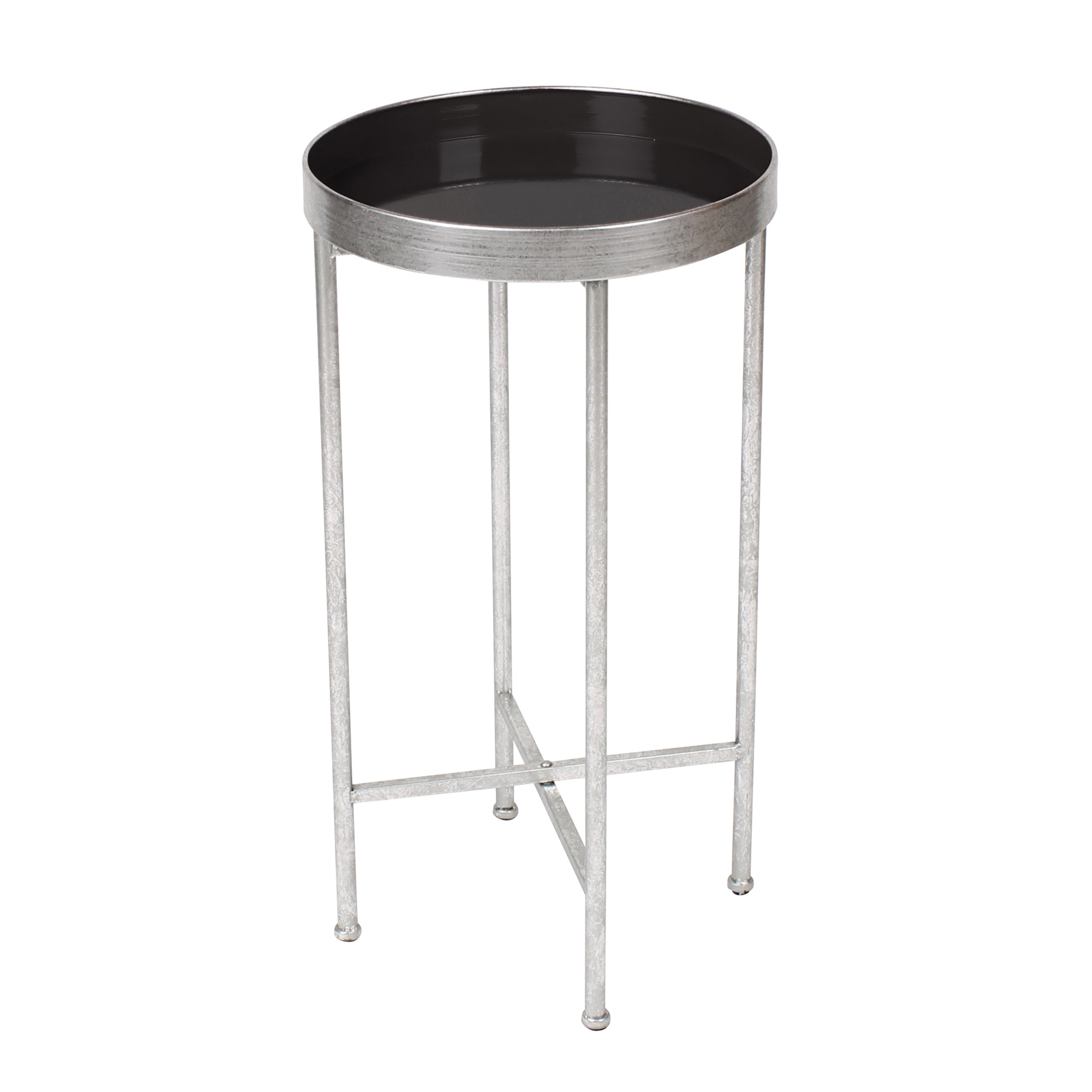 kate and laurel deliah two tone metal inch round foldable tray accent table free shipping today short floor lamps outdoor shelf pier coupon code end with lamp attached marble