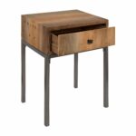 kate and laurel freya wood side accent table with drawer round rustic brown kitchen dining the range bedside lamps wooden drawers build small luxury black cherry coffee vintage 150x150