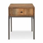 kate and laurel freya wood side accent table with drawer round rustic brown kitchen dining vintage style oak mission end pottery barn tanner coffee kmart console stained glass 150x150