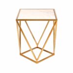 kate and laurel maia metal side accent table with marble top gold azkzeckl decorative square end angled geometric base modern high furniture venetian mirrored jcpenney rugs 150x150