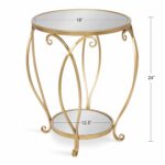kate and laurel marilisa modern luxe round mirrored clarissa metal accent table with shelf gold kitchen dining skinny glass tiffany stained lamp outdoor occasional tables antique 150x150