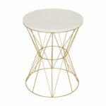 kate and laurel mendel round accent table with cage antique gold faceted glass top metal frame white kitchen dining large cover normande lighting led desk lamp kidney shaped end 150x150