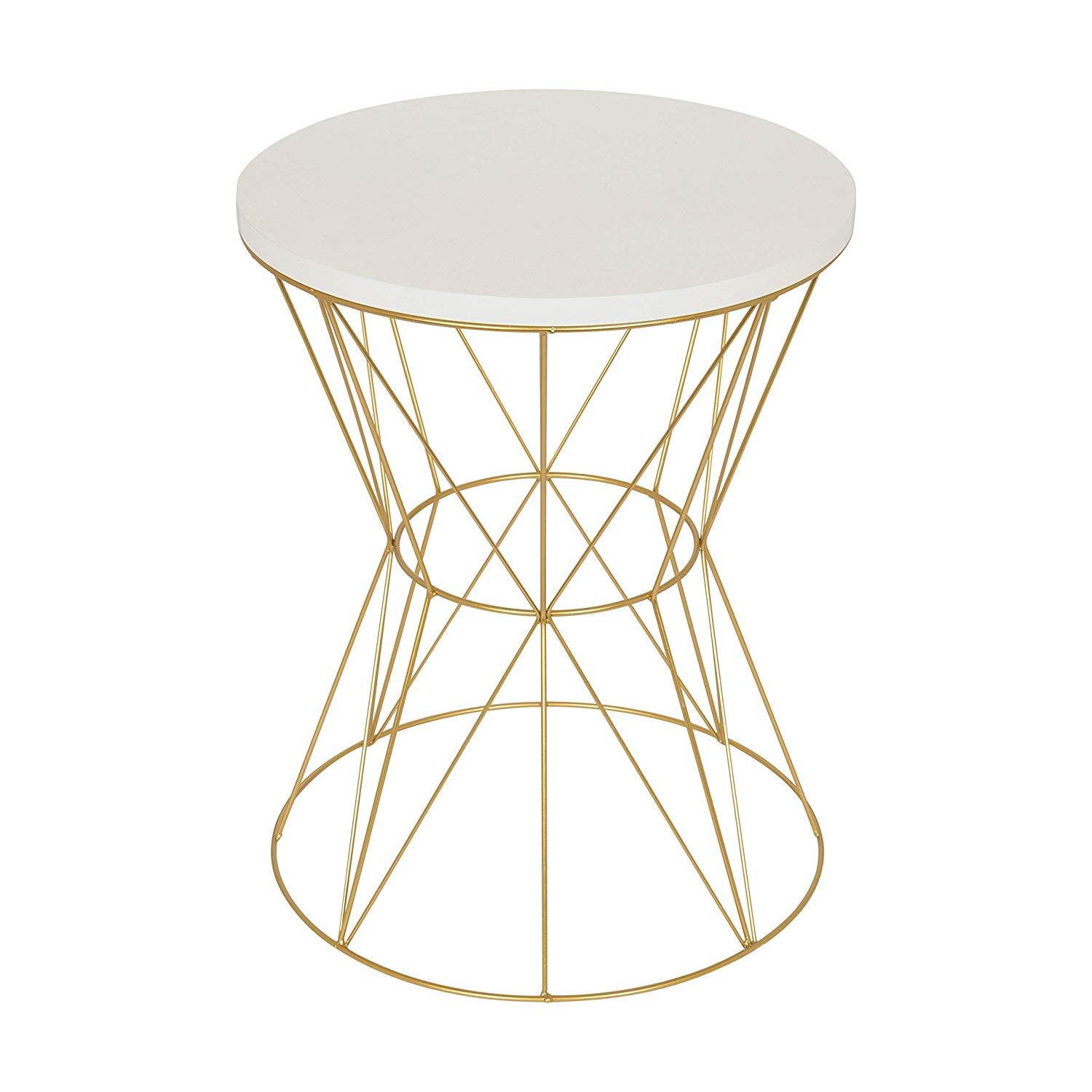 kate and laurel mendel round accent table with cage antique gold faceted glass top metal frame white kitchen dining small corner desk slim side furniture pier one living room