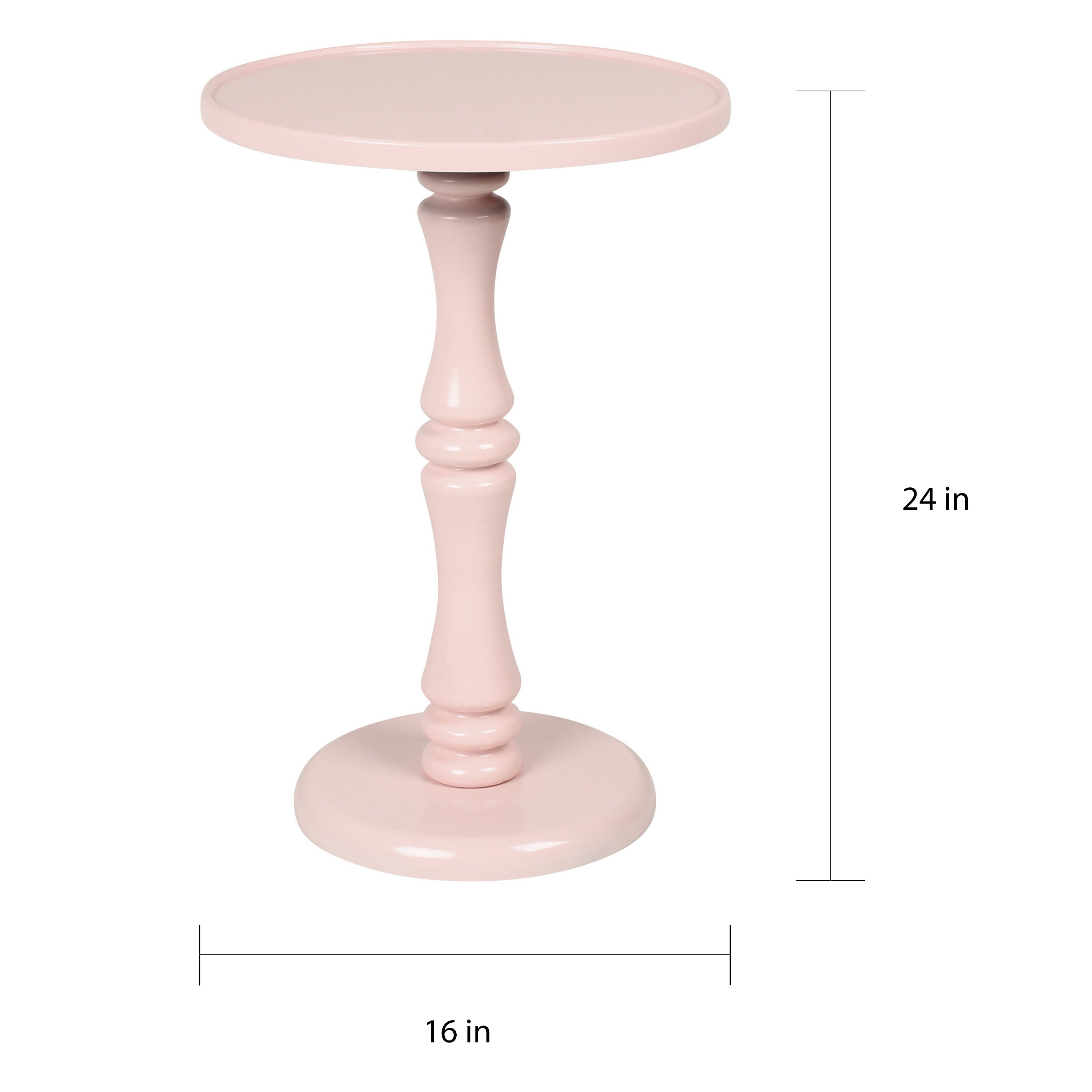kate and laurel rumi round wood pedestal accent table pink metal free shipping today outdoor furniture brisbane white wicker bar chairs small desks for spaces target console