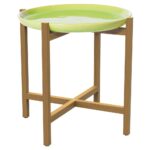 kate modern round green ceramic top teak outdoor side end table product kathy kuo home cherry corner accent carpet door plates furniture covers distressed tables beach coffee 150x150