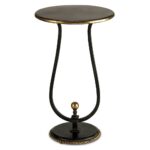 kendall wrought iron side table with gold leaf rope accent unique tables glass top round cover backyard furniture black modern small garden and chairs set narrow counter height 150x150