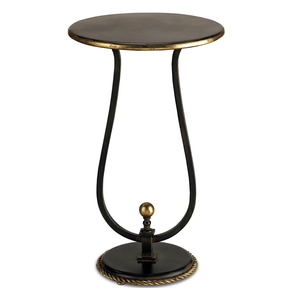 kendall wrought iron side table with gold leaf rope accent unique tables glass top round cover backyard furniture black modern small garden and chairs set narrow counter height