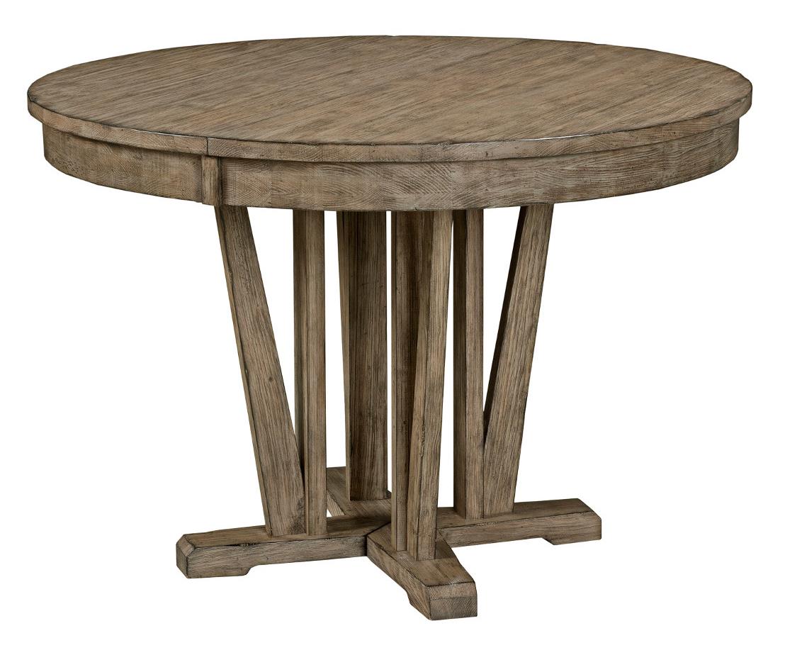 kincaid furniture foundry rustic round weathered gray dining table products color accent with screw legs pottery barn spotlight lamp retro nest tables room counter height set