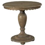 kincaid furniture weatherford round accent table with scalloped products color cornsilk turned leg threshold weatherfordaccent mechanics tool chest heavy legs patio coffee and 150x150
