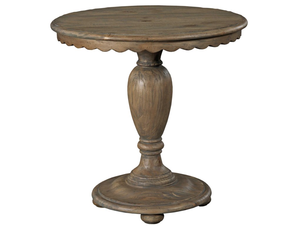 kincaid furniture weatherford round accent table with scalloped products color cornsilk turned leg threshold weatherfordaccent mechanics tool chest heavy legs patio coffee and