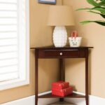 kings brand walnut finish wood corner sofa accent table with drawer kitchen dining antique drum kohls clocks pottery barn circle bedroom mirrors battery powered touch lamp desk 150x150
