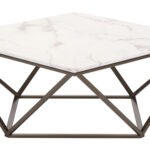 klee faux marble coffee table stone antique brass zuri furniture and accent mouse over zoom click view larger custom made trestle dining room tables edmonton ashley west elm mid 150x150