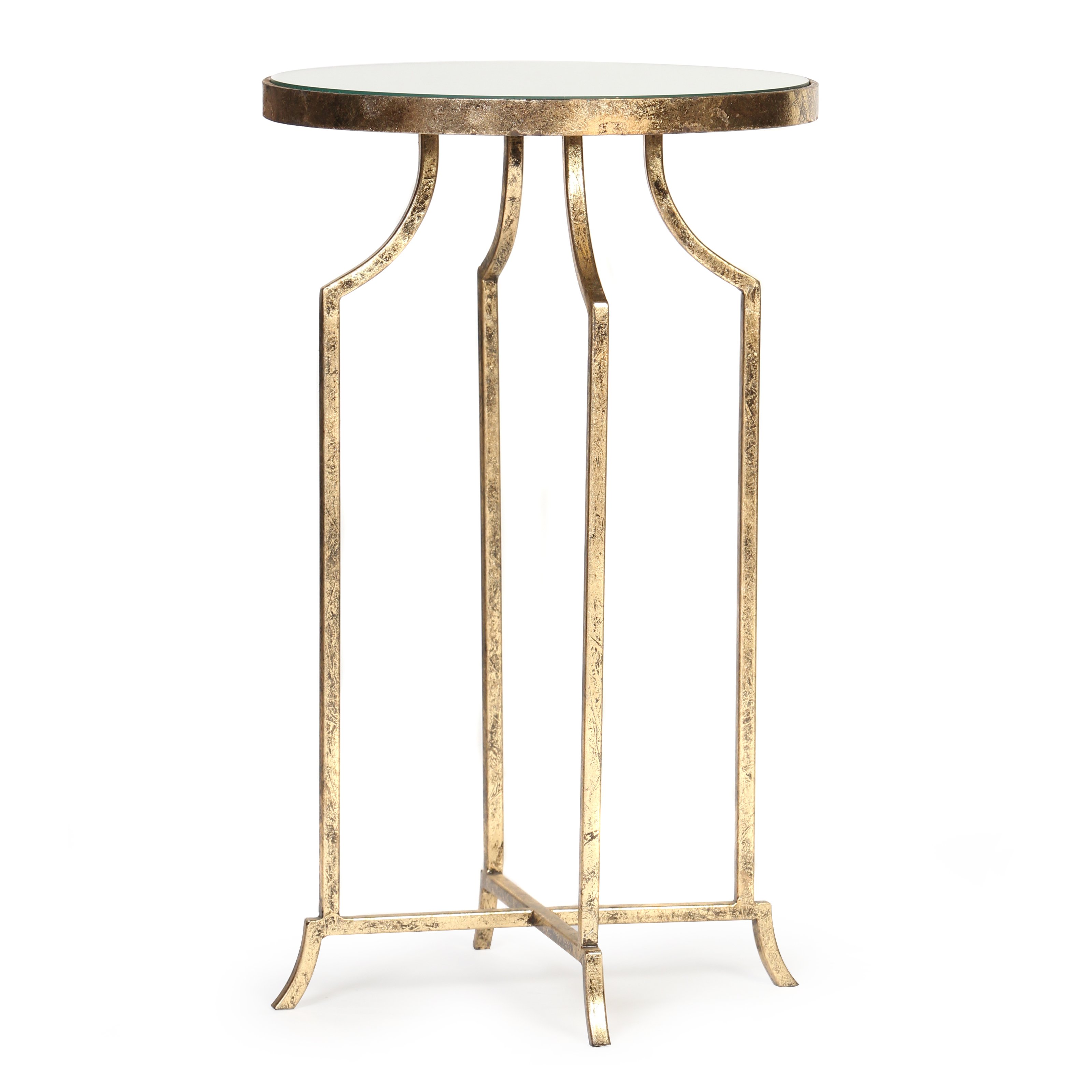 knox and harrison round accent table gold leaf master mirrored keter ice counter height half moon console cabinet outdoor lights battery teak rocking chairs pottery barn swivel