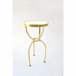 knox and harrison three legged square tube occasional gold leaf accent table with white granite top kitchen dining faux leather chairs small end round ethan allen san diego family 150x150