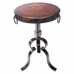 knox and harrison urban industrial hand forged iron round top accent master table dining room plans glass bedside lockers three drawer side swivel coffee standard lamps kmart 150x150