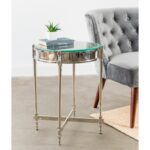 knox harrison nickel finish aluminum end table with beveled glass accent top uttermost tables piece coffee set cordless bedside lights shabby chic fur furniture slim couch black 150x150