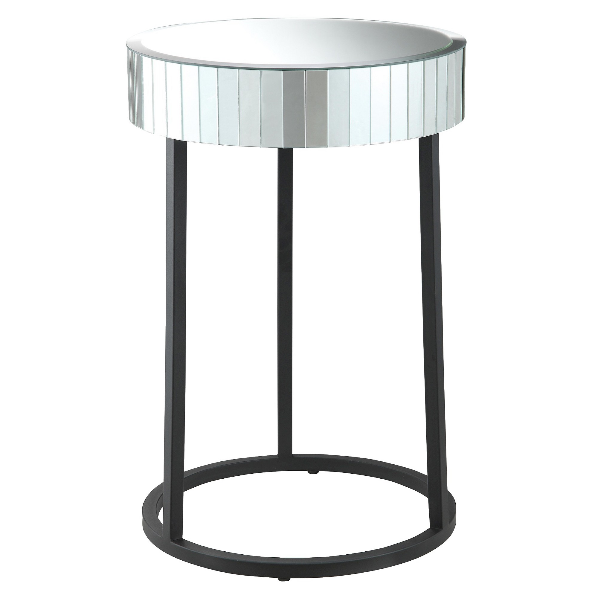 krystal round mirror accent table with metal legs office star mirrored black foldable coffee vanity home goods outdoor lights battery telephone white corner antique lamps target