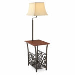 lamp preston park end tables dark oak wood veneer finish side table with attached and magazine rack combo top warisan lighting stand small corner old accent furniture holder lamps 150x150