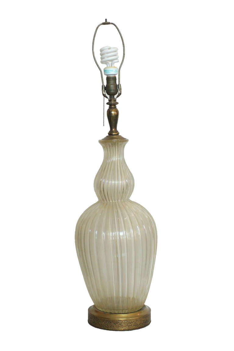 large handblown murano glass table lamp barovier style for img decorative accent lamps elegant semi clear very much the console behind couch small metal patio end kitchen tables