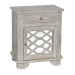 lattice whitewash wood mirrored drawer nightstand zin home accent table red living room lounge chair mahogany coffee tables furniture small swivel holiday tablecloth white acrylic 150x150