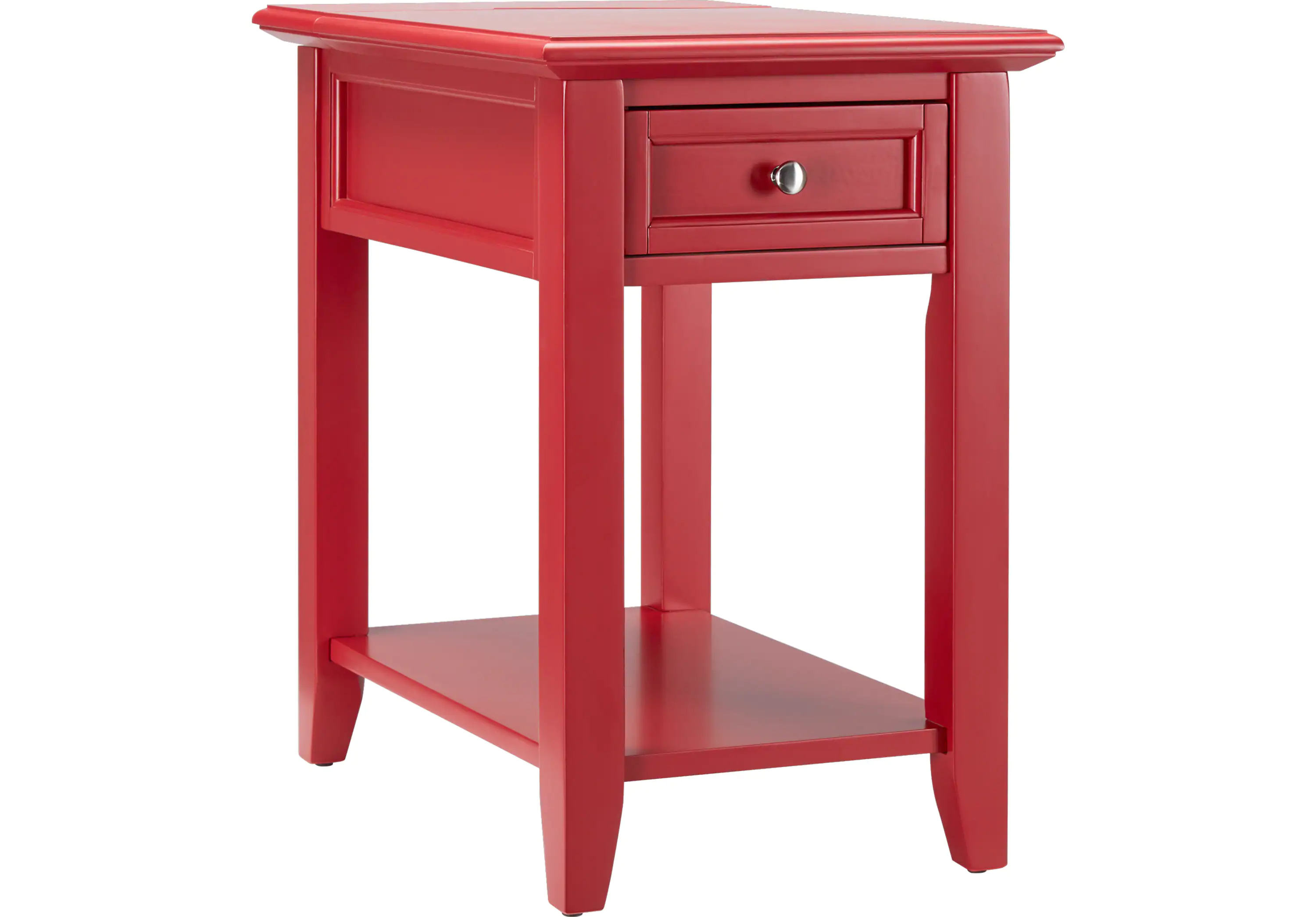 leda red accent table tables colors roll over zoom drawer large cream wall clock west elm lamp shades target threshold side dining with bench seats round for living room pottery