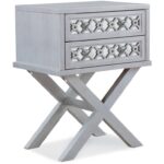 leick furniture living room mirrored diamond filigree base accent table nightstand with two drawers harvey ikea bedroom cupboards home goods dressers real marble coffee set modern 150x150