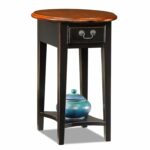 leick oval end table slate black kitchen dining corner accent lucite furniture pottery barn display coffee contemporary room sets mini lamps hampton bay posada round drop leaf set 150x150
