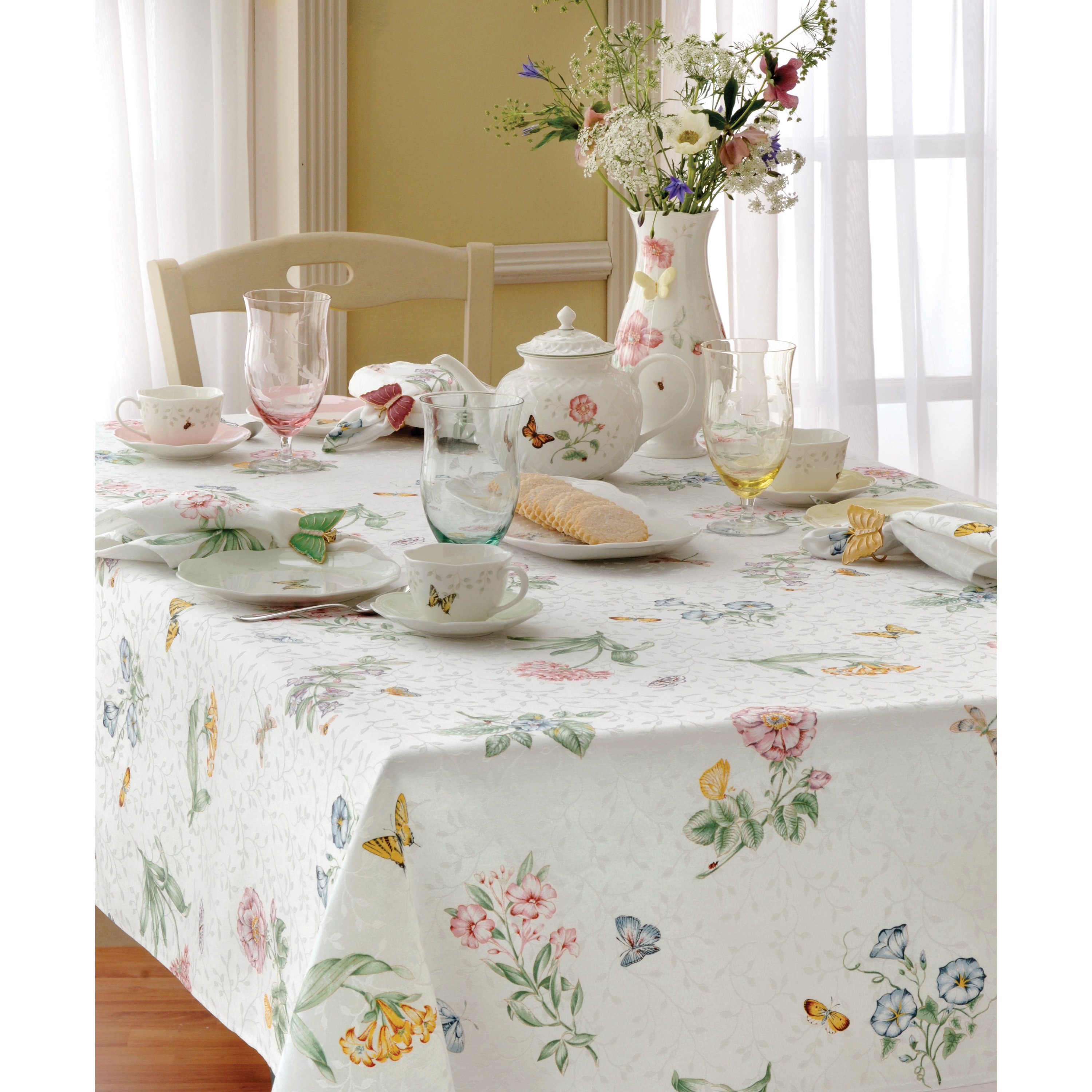 lenox butterfly meadow table cloth free shipping tablecloth for small round accent orders over mid century modern credenza lamps plus floor inch wall clock mini lamp base battery