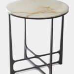 leonid low side table bronze copper brass marble onyx top round accent christopher hall kids lighting hardwood tile tables with charging station ikea wall storage black metal 150x150