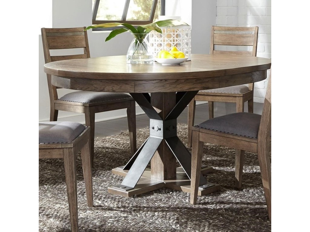 liberty furniture sonoma road ped contempoary oval pedestal products color dining table accents with metal strip west elm ott mid century round marble accent affordable linens