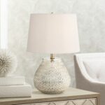 lighting cottage accent table lamp high mercury glass drum teardrop gray shade for bedroom bedside nightstand office end with door antique round dining clear lucite room furniture 150x150