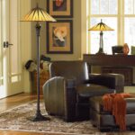 lighting ideas inserting the pretty accent house antiuqe tiffany style floor lamps nea dark brown leather sofa facing small ott and orange cloth floral patterned fur rug also 150x150