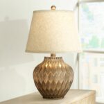 lighting modern accent table lamp warm bronze geometric urn tapered drum shade for living room family bedroom bedside office dining ornaments elm flooring pottery barn bench led 150x150