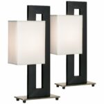 lighting modern accent table lamps set black floating square white rectangular shade for living room family bedroom glass and brass oval coffee thin cabinet media console small 150x150