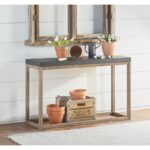 link console magnolia home ind cement shelf mini accent table streamlined and modest joanna has smooth sturdy top with open wooden frame base great low cabinet diy legs wood house 150x150
