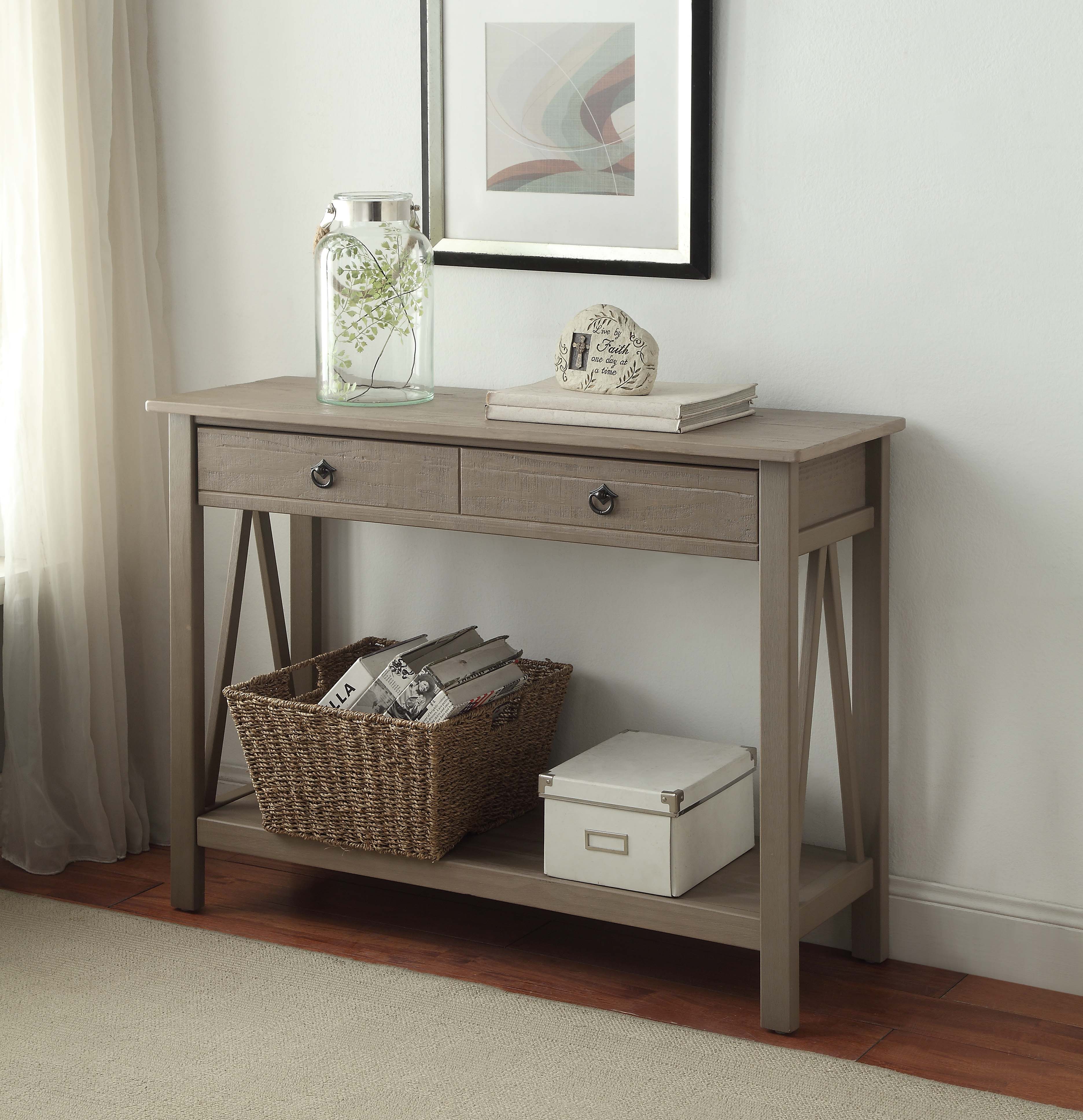 linon titian rustic gray console table products accent prefinished solid hardwood flooring adirondack chairs kitchen and gateleg candle decorations threshold rugs coffee with